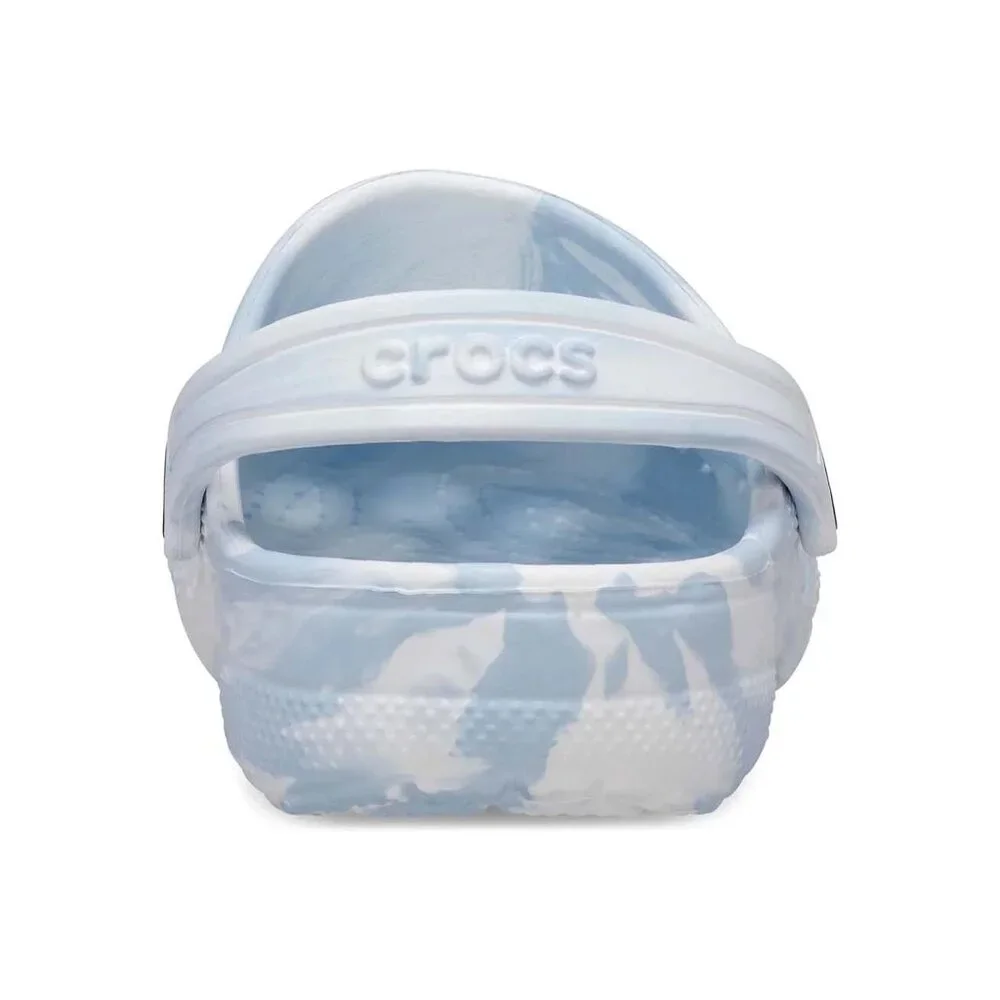 CROCS Kids Classic Clog in Light Blue Marble